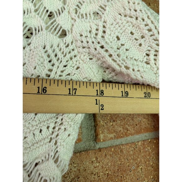 Kenar Womens Open Knit Ivory Cardigan Sweater Cotton Button Front - Picture 6 of 8